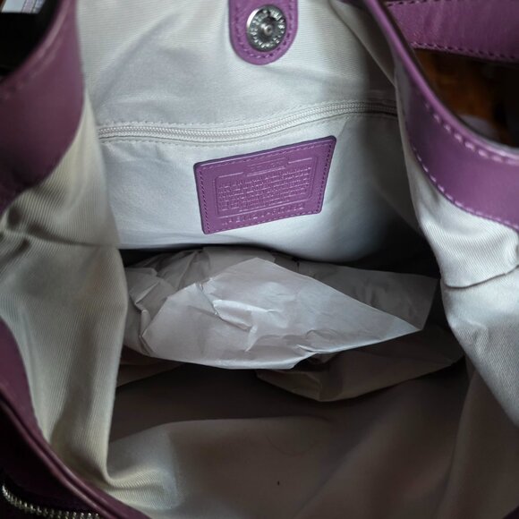 NWOT COACH F17092 Madison Lynn Pleated Soho Carryall Tote Vibrant Purple - Picture 13 of 17
